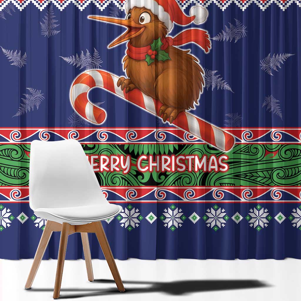 New Zealand Christmas Window Curtain Kiwi-sh You A Merry Christmas - Polynesian Pride
