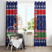 New Zealand Christmas Window Curtain Kiwi-sh You A Merry Christmas - Polynesian Pride