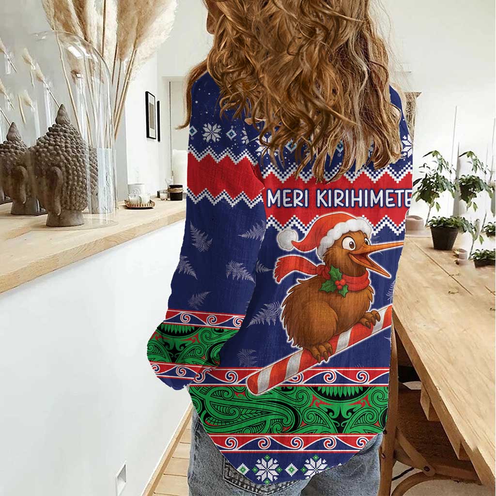 New Zealand Christmas Women Casual Shirt Kiwi-sh You A Merry Christmas LT05 - Polynesian Pride