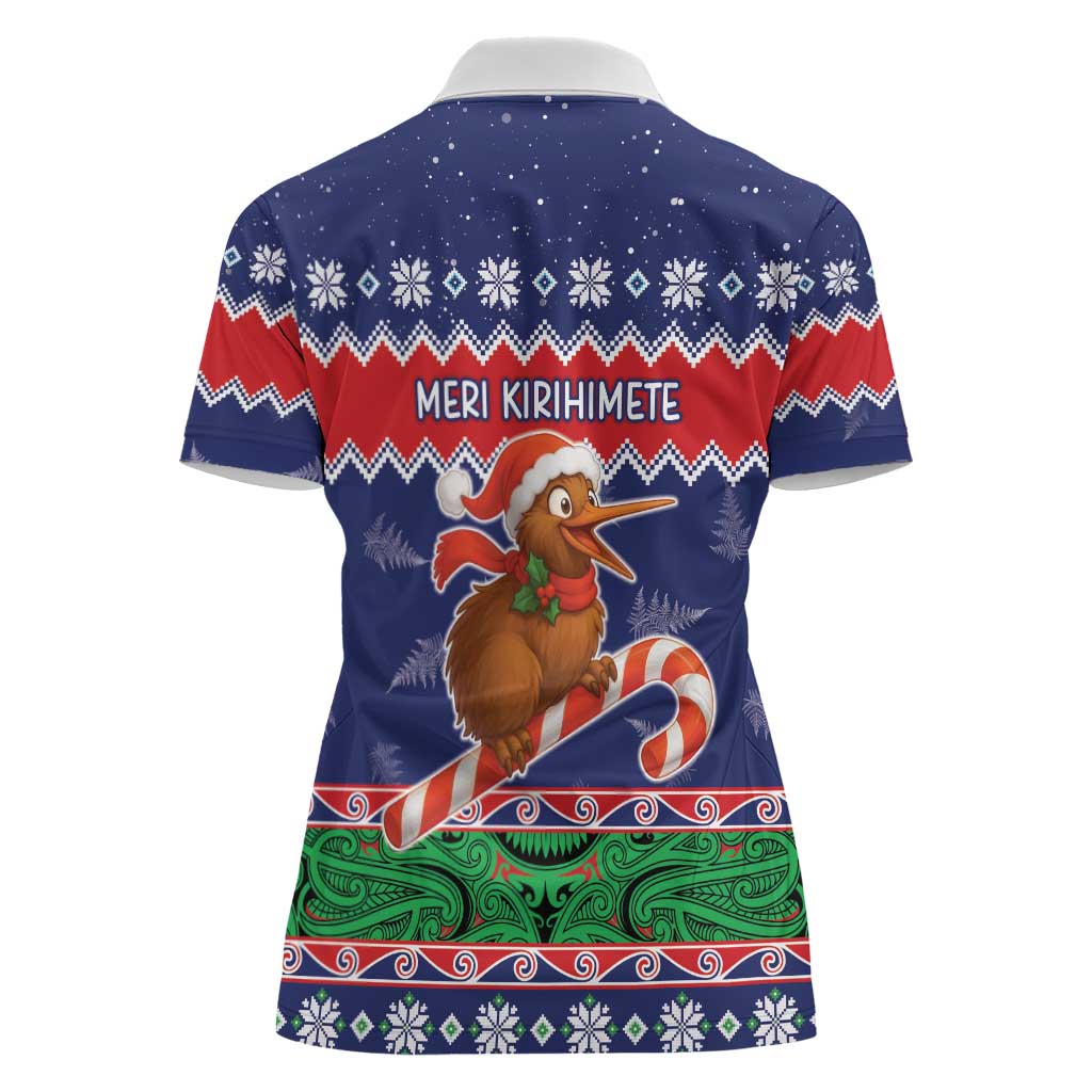 New Zealand Christmas Women Polo Shirt Kiwi-sh You A Merry Christmas LT05 - Polynesian Pride