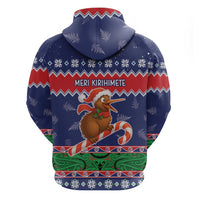 New Zealand Christmas Zip Hoodie Kiwi-sh You A Merry Christmas - Polynesian Pride