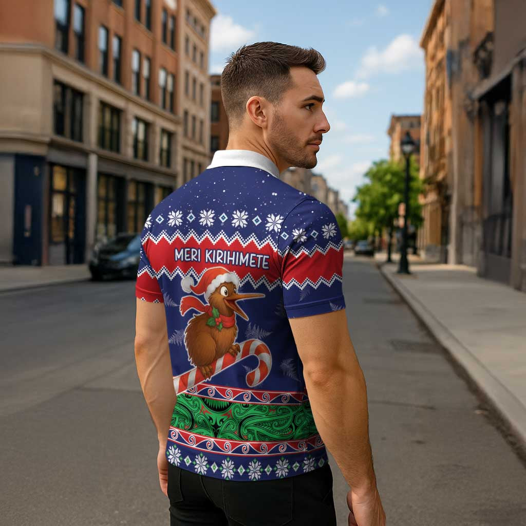 New Zealand Christmas Zipper Polo Shirt Kiwi-sh You A Merry Christmas - Polynesian Pride