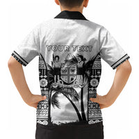 Personalised Fiji Day 2026 Hawaiian Shirt Masi Tapa Pattern With Palm Tree White Version LT05 - Polynesian Pride