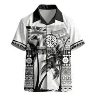 Personalised Fiji Day 2026 Kid Hawaiian Shirt Masi Tapa Pattern With Palm Tree White Version LT05 - Polynesian Pride