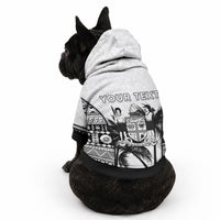 Personalised Fiji Day 2026 Pet Hoodie Masi Tapa Pattern With Palm Tree White Version LT05 - Polynesian Pride