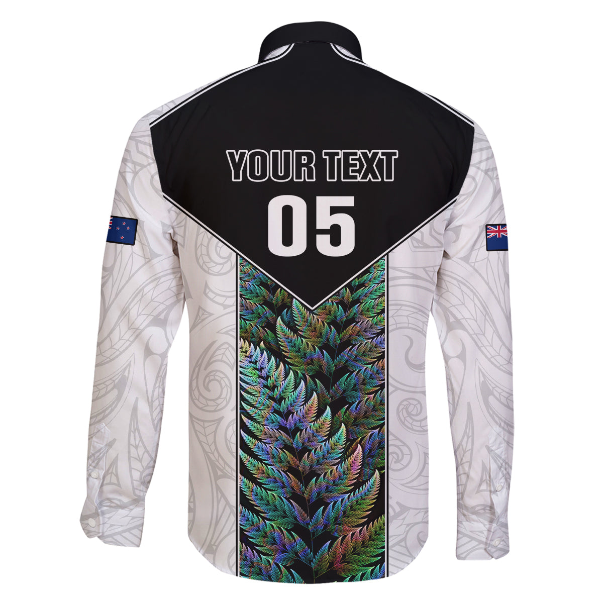 Custom New Zealand Fern Rugby Family Matching Off Shoulder Long Sleeve Dress and Hawaiian Shirt World Cup 2023 Paua Shell Maori Pattern LT05 - Polynesian Pride