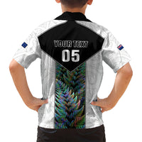 Custom New Zealand Fern Rugby Kid Hawaiian Shirt World Cup 2023 Paua Shell Maori Pattern LT05 - Polynesian Pride