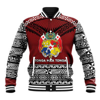 Personalised Tonga Constitution Day Baseball Jacket Tongan Kupesi Ngatu Pattern