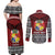 Personalised Tonga Constitution Day Couples Matching Off Shoulder Maxi Dress and Long Sleeve Button Shirt Tongan Kupesi Ngatu Pattern