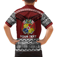 Personalised Tonga Constitution Day Family Matching Off The Shoulder Long Sleeve Dress and Hawaiian Shirt Tongan Kupesi Ngatu Pattern LT05 - Polynesian Pride