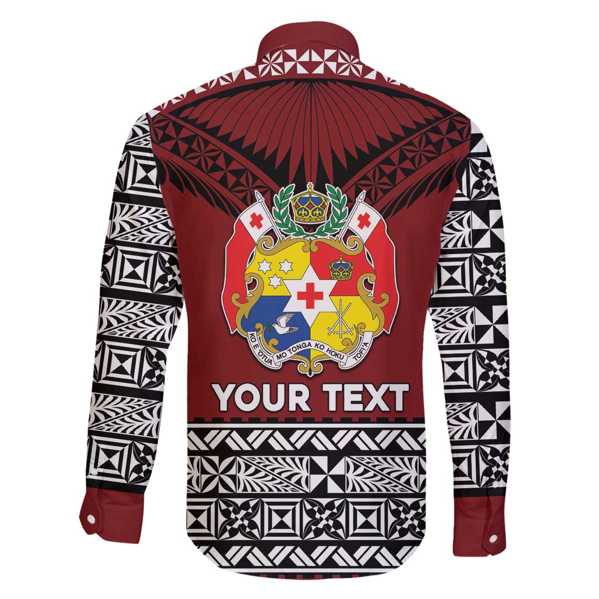 Personalised Tonga Constitution Day Family Matching Off The Shoulder Long Sleeve Dress and Hawaiian Shirt Tongan Kupesi Ngatu Pattern LT05 - Polynesian Pride