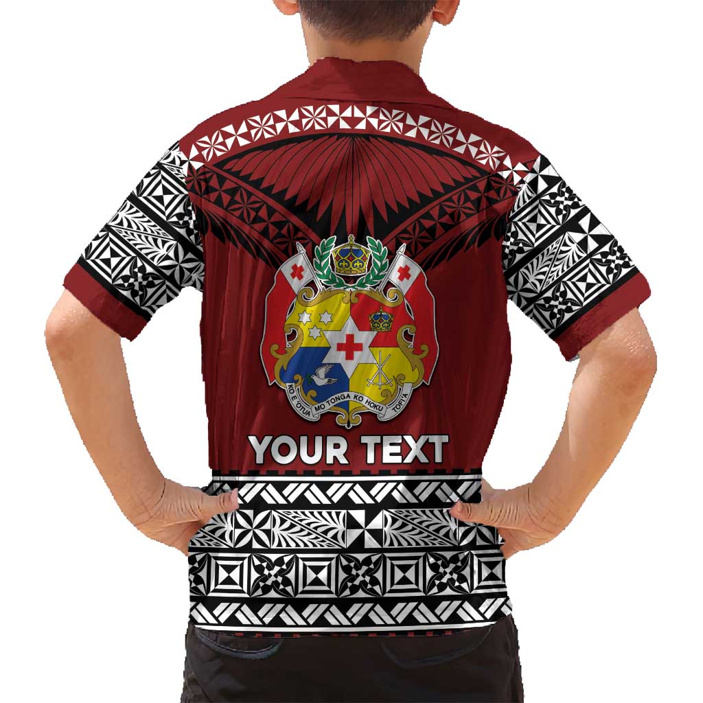 Personalised Tonga Constitution Day Family Matching Off Shoulder Short Dress and Hawaiian Shirt Tongan Kupesi Ngatu Pattern