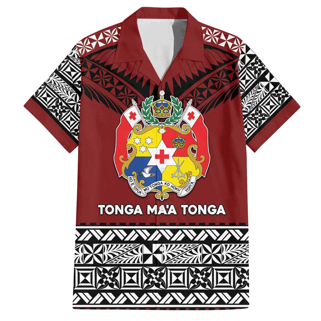 Personalised Tonga Constitution Day Family Matching Summer Maxi Dress and Hawaiian Shirt Tongan Kupesi Ngatu Pattern