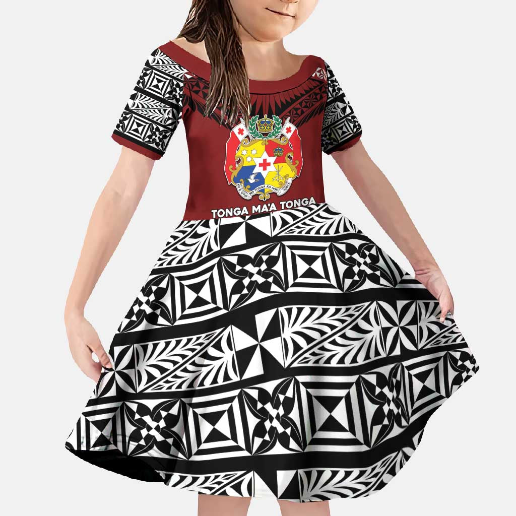 Personalised Tonga Constitution Day Family Matching Tank Maxi Dress and Hawaiian Shirt Tongan Kupesi Ngatu Pattern