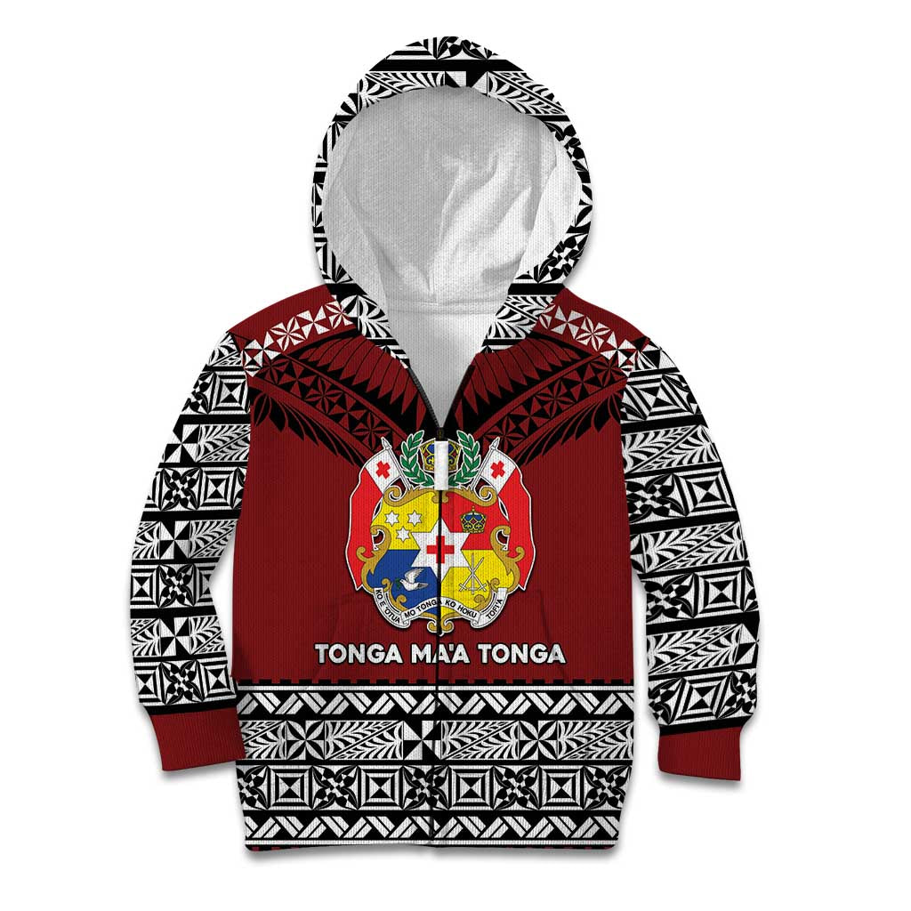 Personalised Tonga Constitution Day Kid Hoodie Tongan Kupesi Ngatu Pattern