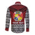 Personalised Tonga Constitution Day Long Sleeve Button Shirt Tongan Kupesi Ngatu Pattern