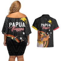 Papua New Guinea Tok Pisin Wik Couples Matching Off Shoulder Short Dress and Hawaiian Shirt Land Of The Unexpected LT05 - Polynesian Pride