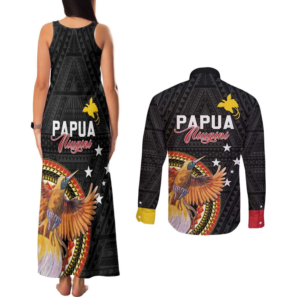 Papua New Guinea Tok Pisin Wik Couples Matching Tank Maxi Dress and Long Sleeve Button Shirt Land Of The Unexpected LT05 - Polynesian Pride