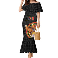 Papua New Guinea Tok Pisin Wik Family Matching Mermaid Dress and Hawaiian Shirt Land Of The Unexpected LT05 Mom's Dress Black - Polynesian Pride