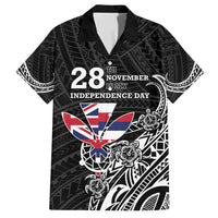 Hawaii November 28th Is My Independence Day Family Matching Long Sleeve Bodycon Dress and Hawaiian Shirt LT05 Dad's Shirt - Short Sleeve Black - Polynesian Pride
