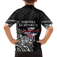 Hawaii November 28th Is My Independence Day Family Matching Off The Shoulder Long Sleeve Dress and Hawaiian Shirt LT05 - Polynesian Pride
