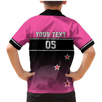 Custom New Zealand Women Cricket Family Matching Mermaid Dress and Hawaiian Shirt Pink Simple Style LT05 - Polynesian Pride