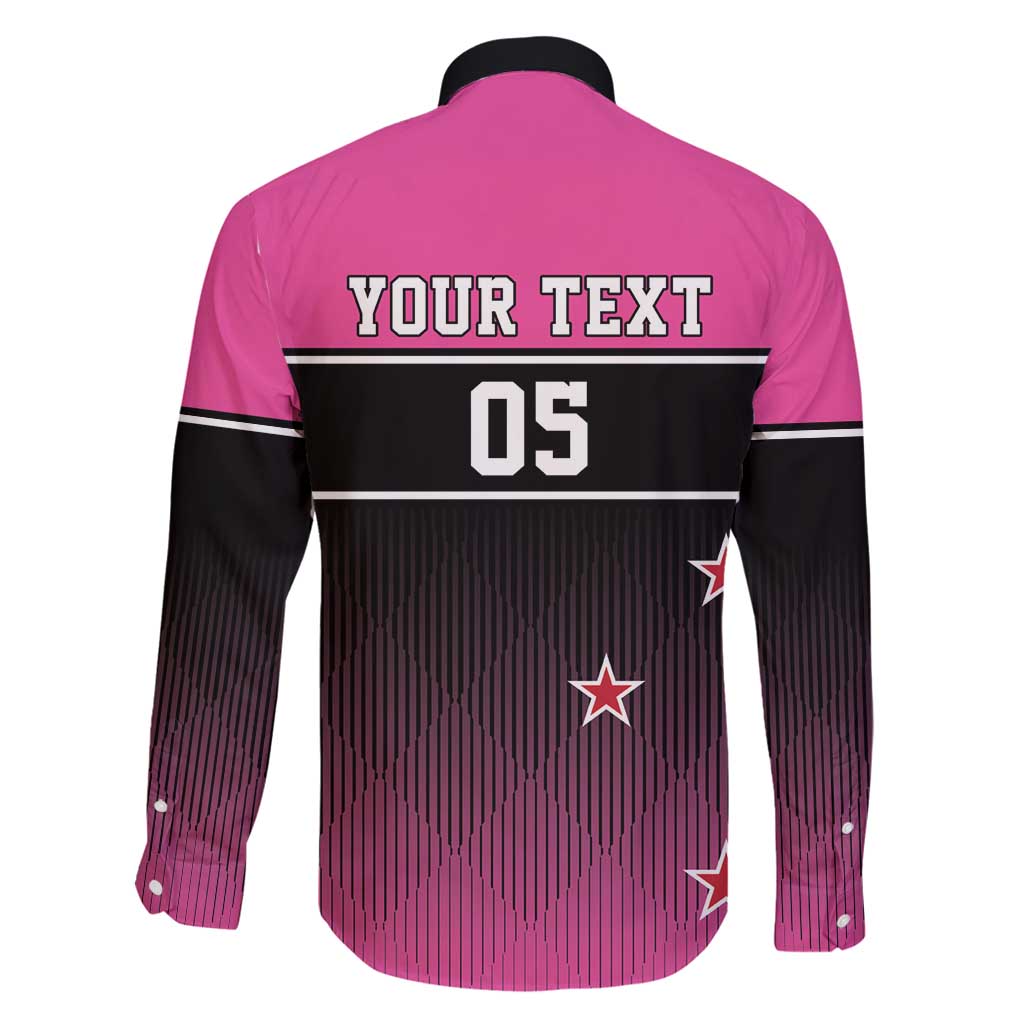Custom New Zealand Women Cricket Family Matching Puletasi and Hawaiian Shirt Pink Simple Style LT05 - Polynesian Pride