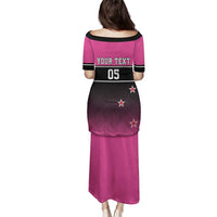 Custom New Zealand Women Cricket Family Matching Puletasi and Hawaiian Shirt Pink Simple Style LT05 - Polynesian Pride