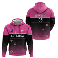 Custom New Zealand Women Cricket Hoodie Pink Simple Style
