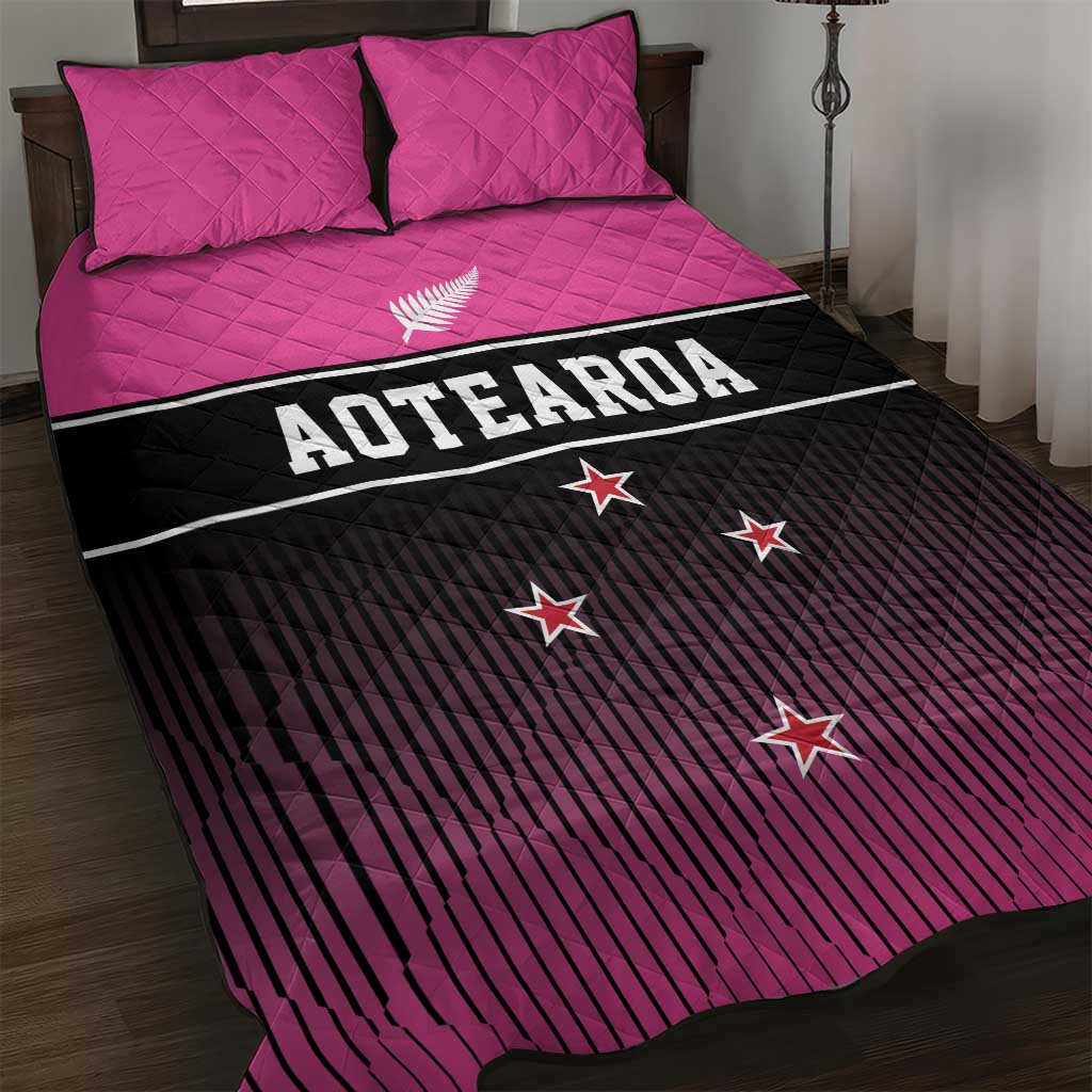 New Zealand Women Cricket Quilt Bed Set Pink Simple Style LT05 Pink - Polynesian Pride