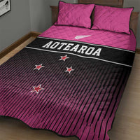 New Zealand Women Cricket Quilt Bed Set Pink Simple Style LT05 - Polynesian Pride