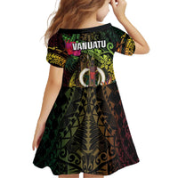 Vanuatu Family Matching Off The Shoulder Long Sleeve Dress and Hawaiian Shirt Be Strong Pray For Port Vila LT05 - Polynesian Pride