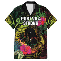 Vanuatu Family Matching Off The Shoulder Long Sleeve Dress and Hawaiian Shirt Be Strong Pray For Port Vila LT05 Dad's Shirt - Short Sleeve Black - Polynesian Pride