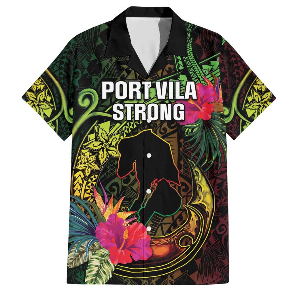 Vanuatu Family Matching Short Sleeve Bodycon Dress and Hawaiian Shirt Be Strong Pray For Port Vila LT05 Dad's Shirt - Short Sleeve Black - Polynesian Pride