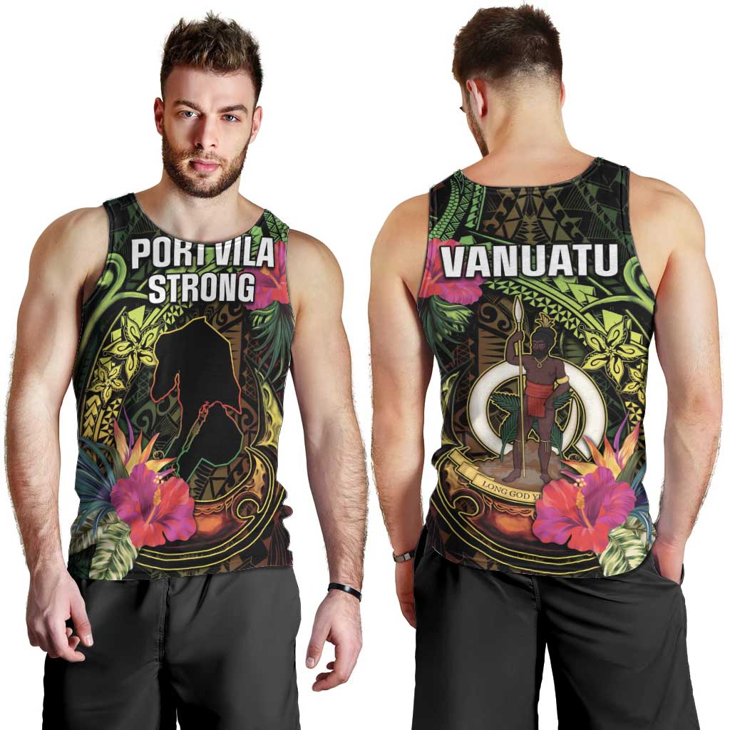 Vanuatu Men Tank Top Be Strong Pray For Port Vila