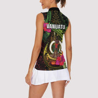 Vanuatu Women Sleeveless Polo Shirt Be Strong Pray For Port Vila