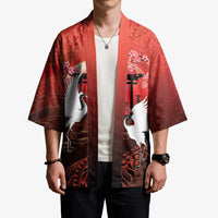 Hawaii and Japan Together Kimono Polynesian Art Tattoo With Cranes And Sakura LT05 - Polynesian Pride