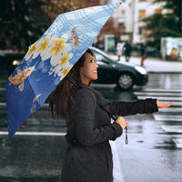 Hawaii And Japan Umbrella Plumeria Lei With Koi Fish Blue - Polynesian Pride