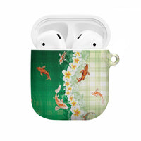 Hawaii And Japan AirPods Case Plumeria Lei With Koi Fish Green LT05 Green - Polynesian Pride