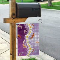 Hawaii And Japan Garden Flag Plumeria Lei With Koi Fish Purple - Polynesian Pride