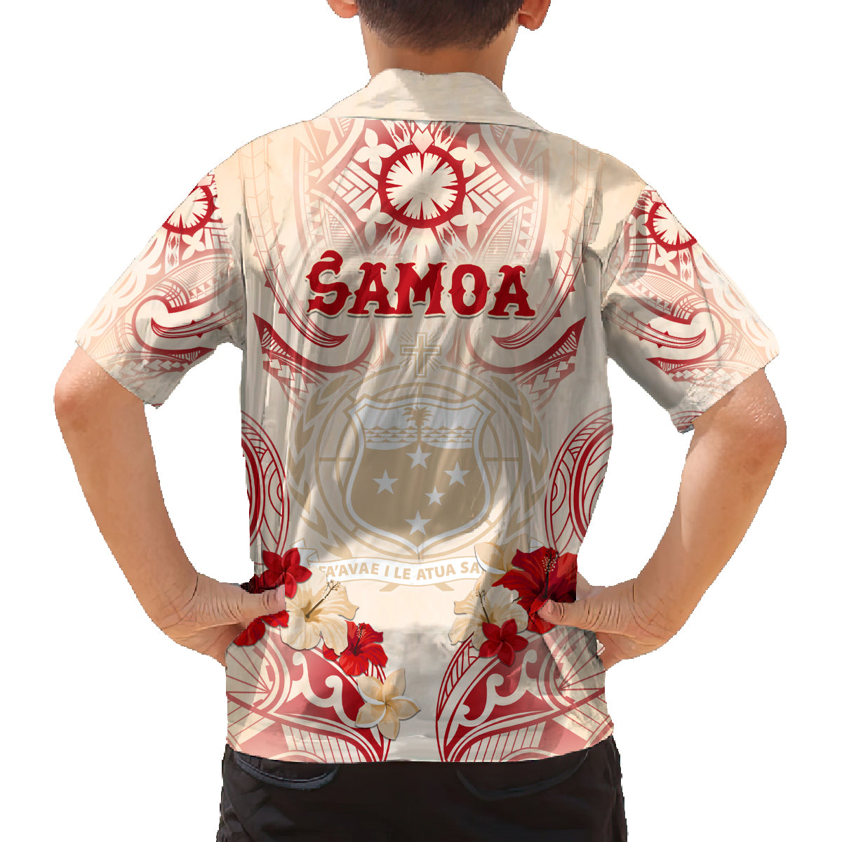Siva Samoa Family Matching Off Shoulder Maxi Dress and Hawaiian Shirt Samoan Taupou With Polynesian Pattern LT05 - Polynesian Pride