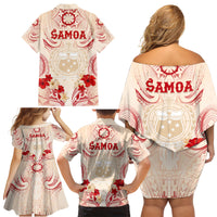 Siva Samoa Family Matching Off Shoulder Short Dress and Hawaiian Shirt Samoan Taupou With Polynesian Pattern LT05 - Polynesian Pride