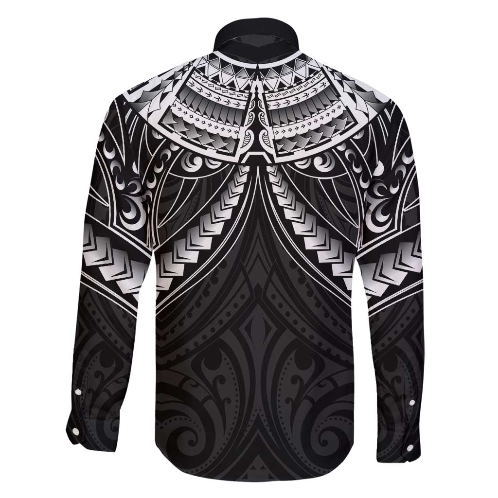 New Zealand Morepork Family Matching Off Shoulder Short Dress and Hawaiian Shirt Maori Pattern Black LT05 - Polynesian Pride