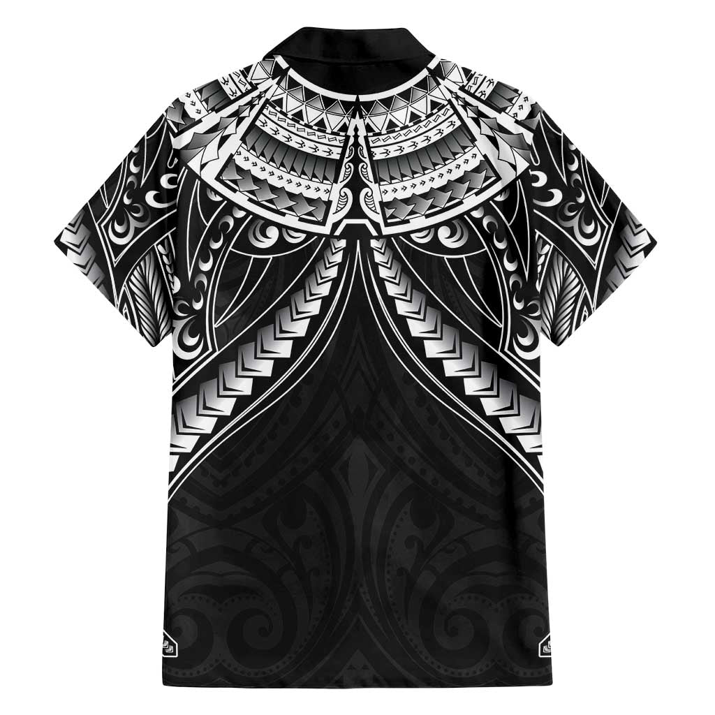 New Zealand Morepork Family Matching Tank Maxi Dress and Hawaiian Shirt Maori Pattern Black LT05 - Polynesian Pride
