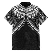 New Zealand Morepork Hawaiian Shirt Maori Pattern Black