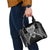 New Zealand Morepork Shoulder Handbag Maori Pattern Black