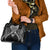 New Zealand Morepork Shoulder Handbag Maori Pattern Black