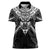 New Zealand Morepork Women Polo Shirt Maori Pattern Black