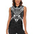New Zealand Morepork Women Sleeveless Polo Shirt Maori Pattern Black