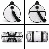 New Zealand Morepork Duffle Bag Maori Pattern White LT05 - Polynesian Pride